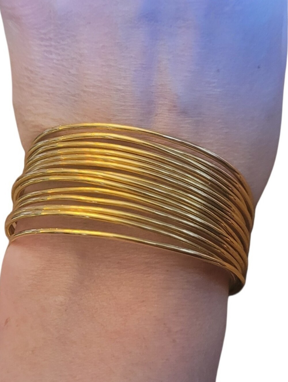 NWOT Layered Gold Multi-Wire Bangle Bracelet for Women